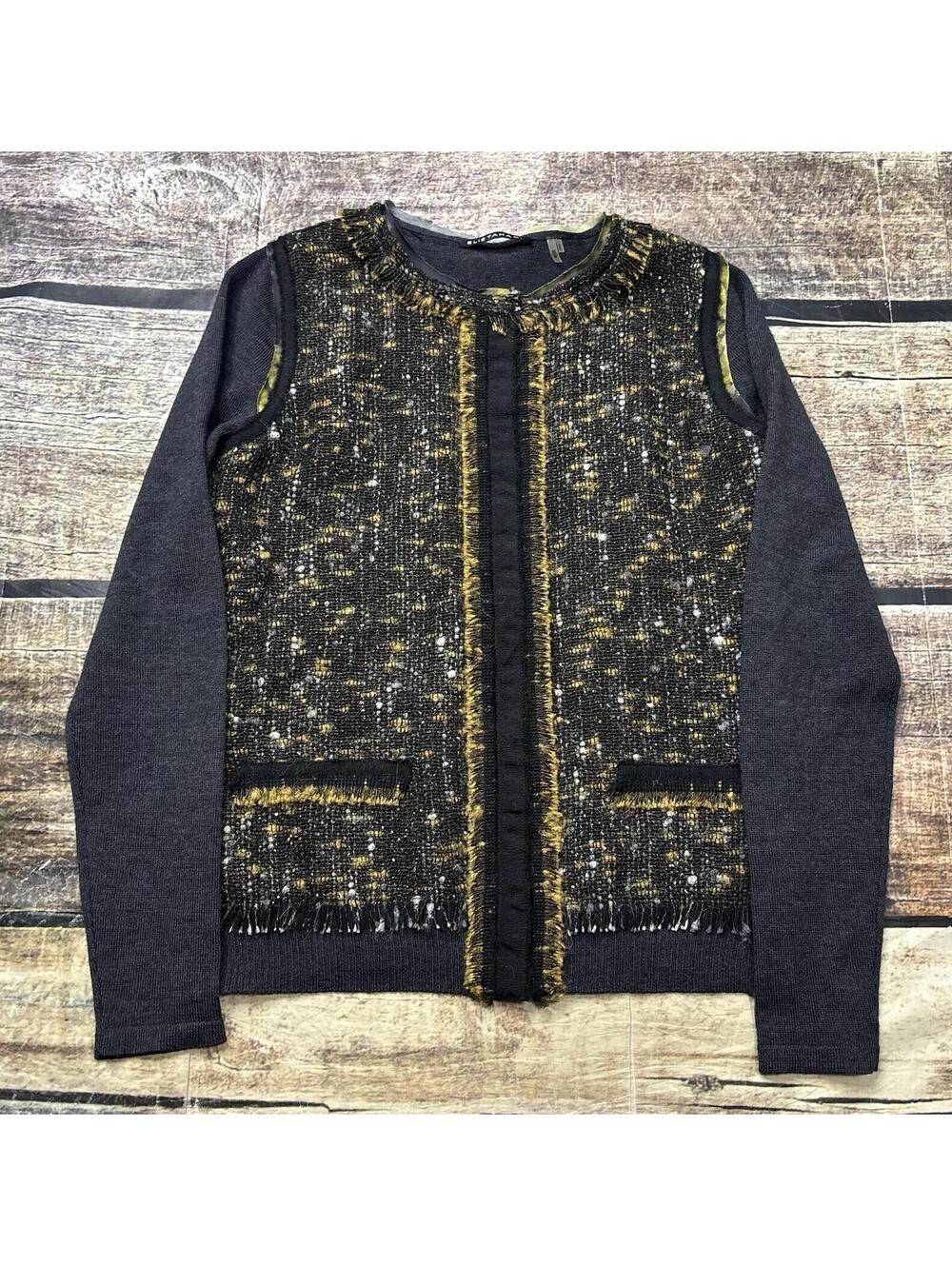 Elie Tahari Cardigan Sweater Womens XS Merino Wool Alpaca